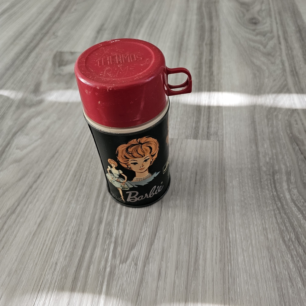 Vintage Barbie Thermos with Red Lid  1960s